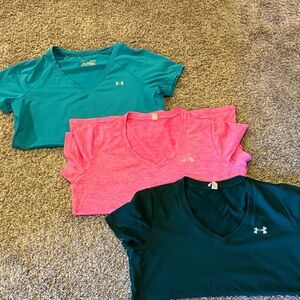 Under Armour Women's Short Sleeve Tops - Blue, Pink, green